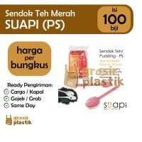 ราคา MERAH [DISC] SUAPI (PS) ช้อนชาพลาสติกสีแดงเกรดอาหาร ปริมาณ 100 T100 (27465150402)