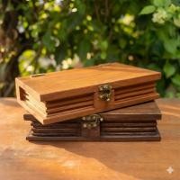 ราคา กล่องไม้สักแท้ ทรงหนังสือ (ไม้แผ่นเดียวไร้รอยต่อ) หีบไม้ใส่เครื่องประดับ กล่องเก็บพระ สไตล์วินเทจ (47452339648)