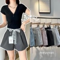 ราคา Reallyshops #9310(K) กางเกงขาสั้น+เชือกลูกไม้ เอวยางยืด ผู้หญิง พร้อมส่ง (29937934466)