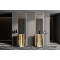 ราคา Deluxy Official Shop Verno อ่างล้างหน้าแบบตั้งพื้นพร้อมสะดือเซรามิก รุ่น แกรม H16L-GG-M สีทอง (25164282710)