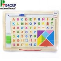 ราคา กระดานไม้ 2 หน้า (ดำ+ไวท์บอร์ด) แม่เหล็กตัวต่อ (2266079760)