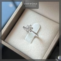ราคา [RG595] แหวนเพชรสังเคราะห์ CZ เพชรชู 1 กะรัต ตัวเรือนเงินแท้ 92.5% ชุบทองคำขาวโรเดียม Gray & Gold Jewelry (24217675529)