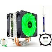 ราคา Heat Sink CPU รุ่น1ตอน 2พัดลม+LED Intel-AMD (Green) (1637203036)