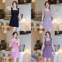 ราคา (4xl) เดรสสั้น เดรสสายเดี่ยว เดรสขนนก ประดับขนนก สวยหรู งานป้าย lady sunshine (11094431824)