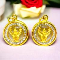 ราคา พญาครุฑ 2x2 ซม จี้พญาครุฑ ล้อมเพชร งานสองด้าน งานทองเหลือง สูง 5 ซ.ม เสริมงาน เสริมบารมี ความมั่นคง (26680414361)