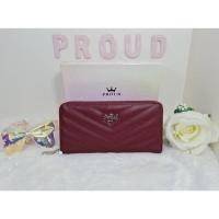 ราคา กระเป๋าสตางค์ ใบยาว (พร้อมส่ง) หนังคาเวีย งานสวยเนียบมาก ของแท้ 100% (41021448912)