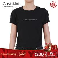 ราคา CALVIN KLEIN เสื้อยืดคอกลมแขนสั้นผู้หญิง Ckj Logo Print ทรง Baby Tee รุ่น 47AB817 UB1 - สีดำ (29280906219)