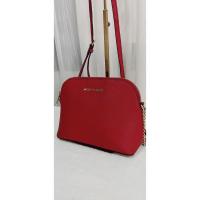 ราคา Michael Kors Women's Red Cindy Large Calf Leather CrossBody Bag มือสอง ของแท้ (24313729692)