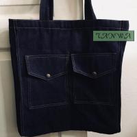 ราคา กระเป๋ายีนส์สะพายข้าง ผ้ายีนส์วินเทจ มีซิป (1409961585)