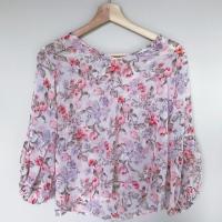 ราคา เสื้อสาวอวบผ้าชีฟองลายดอก แขนบอลลูน (6129037532)