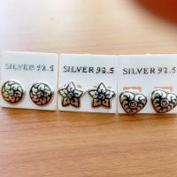 ราคา ต่างหูเงินแท้,ต่างหูลงยาถมเงิน (5578994145)