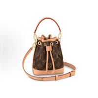 ราคา LOUIS VUITTON NOE Mini Brown Monogram Leather Drawstring Bucket Bag Women Crossbody Shoulder Handbag (40352169933)