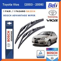 ราคา ที่ปัดน้ําฝน Toyota Vios depan NCP42 ที่ปัดน้ําฝนรถยนต์ (2003 ถึง 2007) ใบปัดน้ําฝนกระจกหน้า Bosch Advantage BA2014 ขนาด 20"/14" (29543561566)