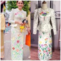ราคา ชุดไทยจิตรดาสีขาวลายดอก สวมใส่งานบุญงานมงคล ป้ายlove lady มือ1 (21184439219)