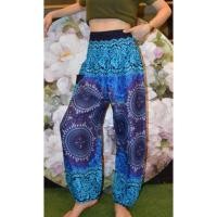 ราคา กางเกงขายาวผู้หญิง กางเกงผู้หญิงเอวสูง เอวสม็อค ขาจั้ม (8110313659)