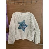 ราคา 4-7 (Y) H&M เสื้อสเวตเตอร์ถักดาวสีขาวสําหรับเด็กผู้หญิง (29340545800)