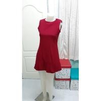 ราคา รอบอก 32-35. ไซส์ S M เดรสออกงาน เดรสสีแดงเลือดหมู ปลายกระโปรง เป็นระบาย มินิเดรสสีแดง มืองสอง ตำหนิตามรูป (8504087247)