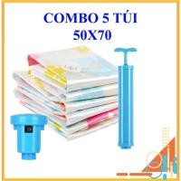 ราคา คอมโบ ถุงสูญญากาศ 5 ชิ้น ใส่เสื้อผ้า ผ้าห่มสกรีนดอกไม้ ขนาด 50x70 (41563541605)