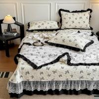 ราคา ชุดผ้าปูที่นอนและผ้าห่ม สไตล์ฝรั่งเศสเฮปเบิร์น ลายโบว์สวยๆ ผ้าปูเตียง ผ้านวม 6.5ฟุต (28433762634)
