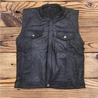 ราคา เสื้อหนังแท้ แจ็คเกตหนังแท้แขนกุด คอจีน รุ่นปิดซิปหน้า หนังฟอกนุ่ม ตัดใหม่ (26053424615)