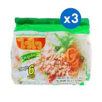 ราคา [3ชิ้น] Waiwai ไวไว เส้นหมี่กึ่งสำเร็จรูป 55 กรัม แพ็ค 6 ซอง รสหมูสับ (19516178359)