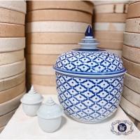 ราคา โถชั้น โถมีฝาปิด โถใส่อัฐิ โถเซรามิค ลายคราม ลายสับปะรด (6337293608)
