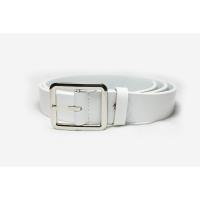 ราคา เข็มขัดหนังแท้แฟชั่นหัวเหลี่ยม สายหนังสีขาวสวย (499648946)