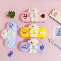 ราคา พร้อมส่งกล่องดินสอ กระเป๋าดินสอ กล่องดินใส่สอตุ๊กตาหมีน่ารัก ทำจากซิลิโคน (10342053910)