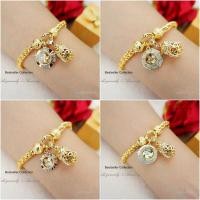 ราคา สร้อยข้อมือชุบทอง5ไม พร้อมจี้กังหันแชกงหมิวล้อมเพชร CZ แท้+จี้ถุงทอง กังหันนำโชค (3501603615)