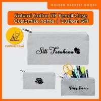 ราคา กล่องดินสอซิปผ้าฝ้าย Naturl Minimal - เรียบง่าย ใช้งานได้จริง และของขวัญ-พร้อม สําหรับเครื่องเขียน&นักเรียน ชื่อส่วนบุคคล (44604176360)