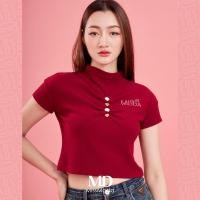 ราคา Missmodaรุ่นMC-241TT024 เสื้อยืดคอปีนจับจีบแต่งกระดุมหัวใจ เสื้อผู้หญิงแบรนด์(เฉพาะเสื้อ) มี 3 สี ดำ/ขาว/แดง (25862014657)