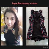 ราคา จั๊มสูทขาสั้นplayboy งานป้ายFeel fashion ไซส์Sแบบน่ารักมากค่ะ (2050981362)