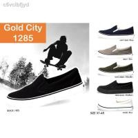 ราคา ✉▪Gold city 1285 รองเท้าผ้าใบสวมโกลด์ซิตี้ สีดำ/ขาว/เทา/กรม/ดำดำ(ดำล้วน) ทรงสลิปออน slip on Goldcity โกลซิตี้ ขอบนวม บุน (10335421843)
