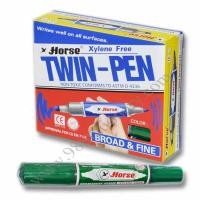 ราคา ปากกาเคมีสองหัว Horse สีเขียว (1*12 ด้าม) (19349563245)