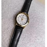 ราคา CASIOนาฬิกาข้อมือผํูหญิงขอบทอง สายสีดำของแท้รับประกัน 1ปี (43252452256)