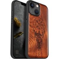 ราคา Carveit Magnetic Wood Case for iPhone 14 Case [Natural Wood & Black Soft TPU] Unique & Classy Woodproof Protective Cover เข้ากันได้กับ magsafe (Viking -Rosy) (45402573448)