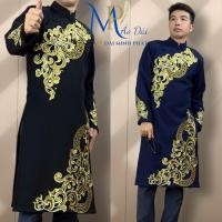 ราคา Modern Ao Dai สําหรับผู้ชายผ้า Vintec Snow และ Rain คุณภาพสูง ปักลาย - Minh Pat Ao Dai MPT1003 (26835779552)
