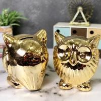 ราคา กระปุกออมสินทองรูปนกฮูก / จอแสดงผลทองนกฮูก / เหรียญทองนกฮูก 18038ข – เดี่ยว - SHSNP (43155698668)