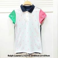 ราคา เสื้อเด็ก Ralph Lauren แท้100% สีขาวกรมแขนหลากสีสวยหรูมากๆค่ะตัวนี้ ปักม้าทั้งตัวไซส์ L(12/14) (19465891784)
