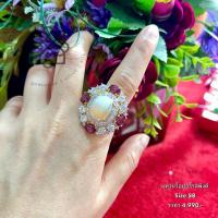 ราคา แหวนโอปอ ทับทิมเนื้อสวย พลอยคัดเกรด อัญมณีเนื้อธรรมชาติ AUFU STORE (19272964533)