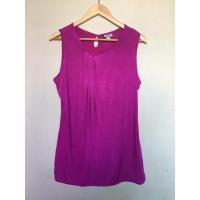 ราคา ของจริงสีออกม่วง ผ้าแวว ปาร์ตี้ WORTHINGTON XL อกหน้าผ้า 44 นิ้ว เสื้อแขนกุด party blouse (19669074713)