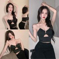 ราคา ราคาถูกที่สุดเสื้อแฟชั่นสายโซ่คล้องคอ อกแต่งคล้องห่วง สีดำ เซ็กซี่ (41850871270)