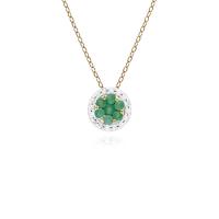 ราคา Gemondo จี้ทองคำแท้ (10K) ประดับมรกต (Emerald) และเพชร (Diamond) ดีไซน์คลาสสิค ทรงช่อดอกไม้ (11316136569)