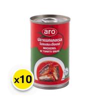 ราคา ARO เอโร่ ปลาแมคเคอเรล ในซอสมะเขือเทศ ฝาดึง 155g x10 กระป๋อง (19313055871)