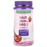 ราคา Nature's Bounty Hair, Skin, & Nails Gummies, Advanced 2x Biotin, Strawberry 80 Gummies (29517683950)