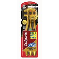 ราคา แปรงสีฟัน คอลเกต ชาร์โคลโกลด์ - Colgate 360° charcoal Gold 3 pcs - Made in India.. (11527493886)