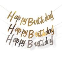 ราคา Happy Birthday Banner Bunting Hang Garland Party Decor Banner หายาก หายาก หายากชาวดอกไม้ Headhone ตกแต่ง (44753655312)