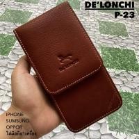 ราคา (พร้อมส่ง)De’lonchi ซองใส่มือถือหนังแท้ 1เครื่อง รุ่นP-23 แนวตั้ง กระเป๋าร้อยเข็มขัด หนังวัว100% (21086292371)