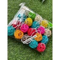 ราคา โคมไฟตะกร้อหวายสี…โคมไฟพวง20ลูกยาว (18123575908)