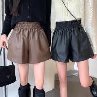 ราคา หนัง กางเกงขาสั้น -กางเกงขาสั้นหนังผู้หญิงแฟชั่นเอวสูงและขากว้าง (25225220641)